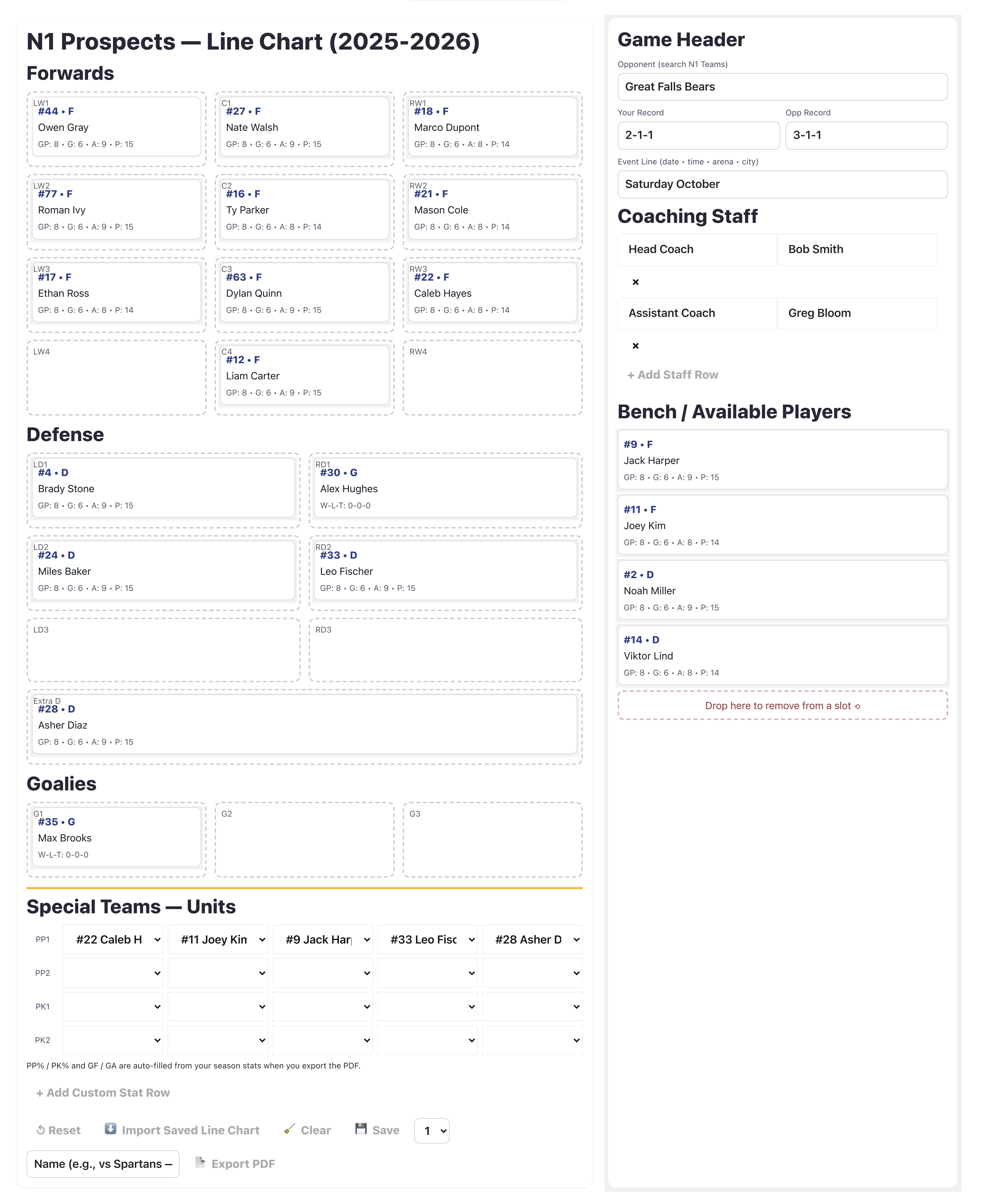 Line Chart editor
